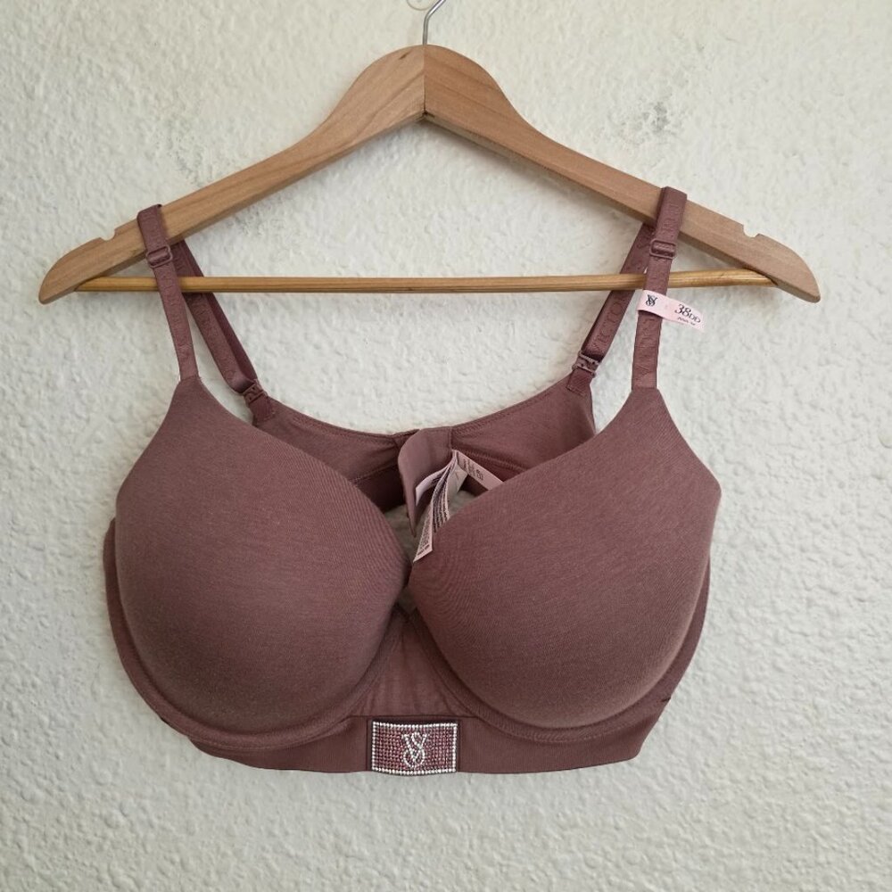 Victoria's Secret Shine Patch Push -Up Perfect Shape Bra Vintage Rose 38DD NWT